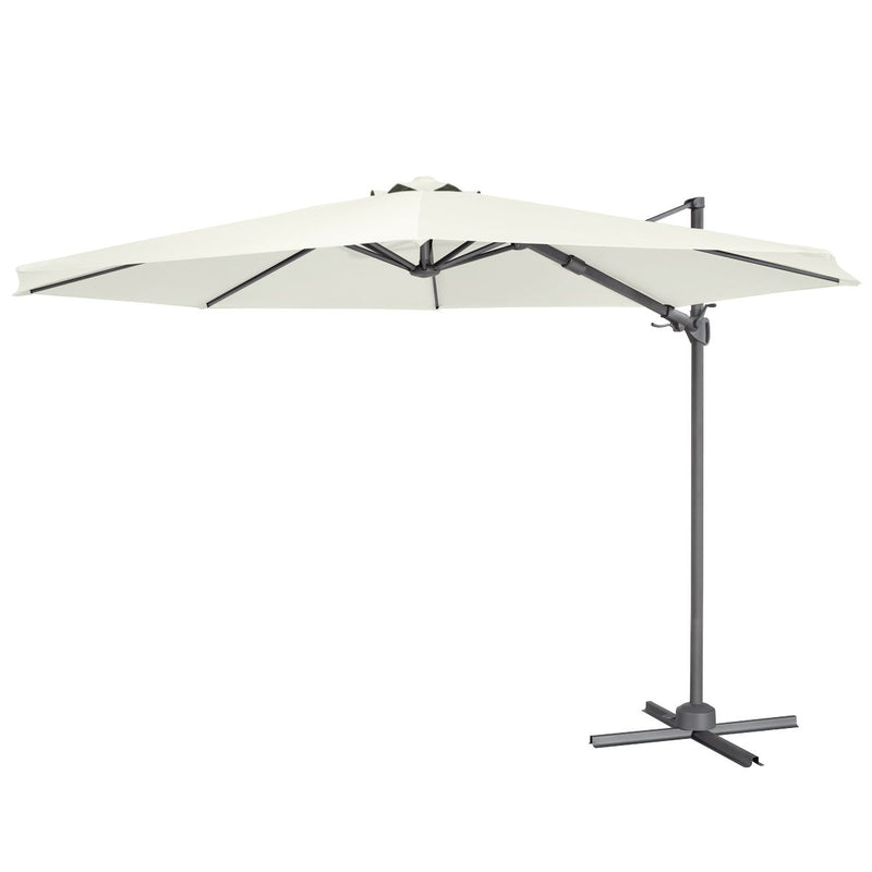 Dellonda Cantilever Parasol with 360 Rotation, Tilt & Cover 3m - Cream Dellonda - Dynamic Drive