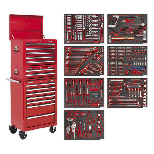 Superline PRO Tool Chest Combination 14 Drawer with 446pc Tool Kit - Red Superline Pro - Dynamic Drive