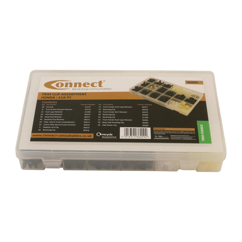 Connect for Honda Assorted Trim Clips 418pc 36009 Tool Connection - Dynamic Drive