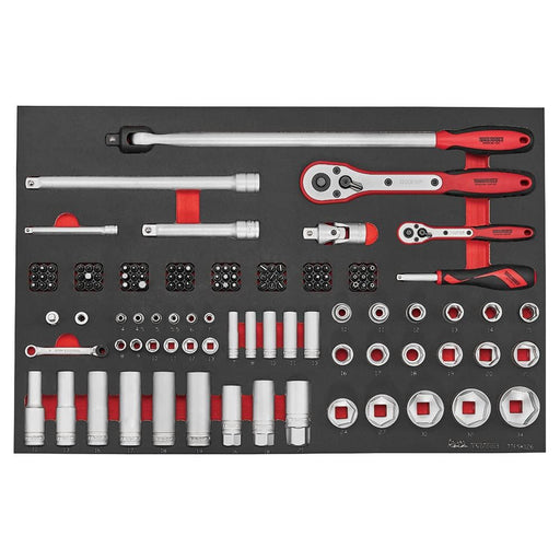 Teng Tools 1/4" & 1/2" Socket Set 6 pt FOAM4X4 126 Pieces Teng Tools - Dynamic Drive