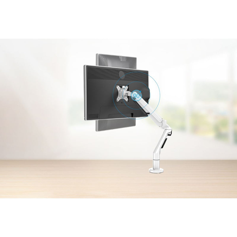 Dellonda Adjustable Single Monitor Arm with 360 Rotation - White DH26 Dellonda - Dynamic Drive