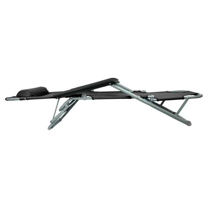 Leisurewize Easi-Recline Sun Lounger Chair - Black Garden Camping Caravan Lesisurewize  - Dynamic Drive