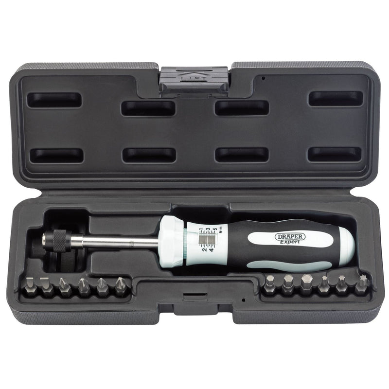 Draper Torque Screwdriver Kit, 1 - 5Nm 75170 Draper - Dynamic Drive