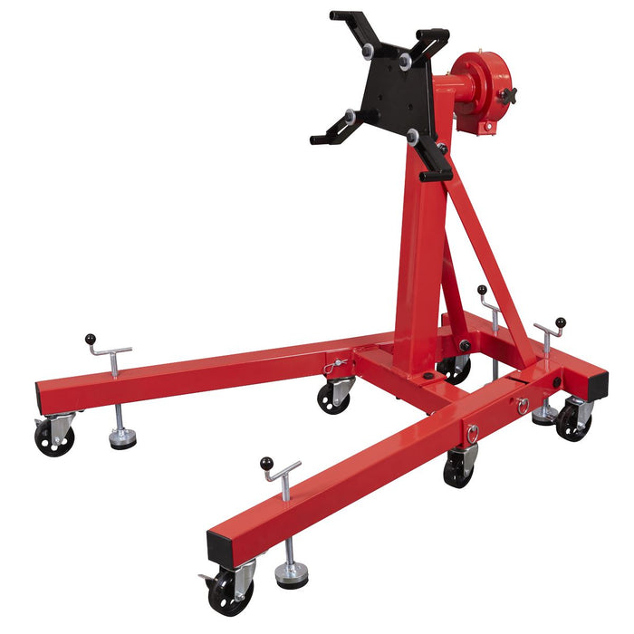 Folding 360º Rotating Engine Stand with Geared Handle Drive 680kg Capacity Sealey - Dynamic Drive