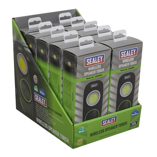 Sealey Rechargeable Torch with Wireless Speaker 10W COB LED Display Box of 10 Sealey - Dynamic Drive