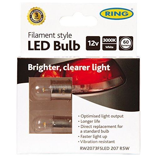 Ring RW2073FSLED Filament LED Lamp Type R207 R5W 12V, Set of 2 Ring Automotive - Dynamic Drive