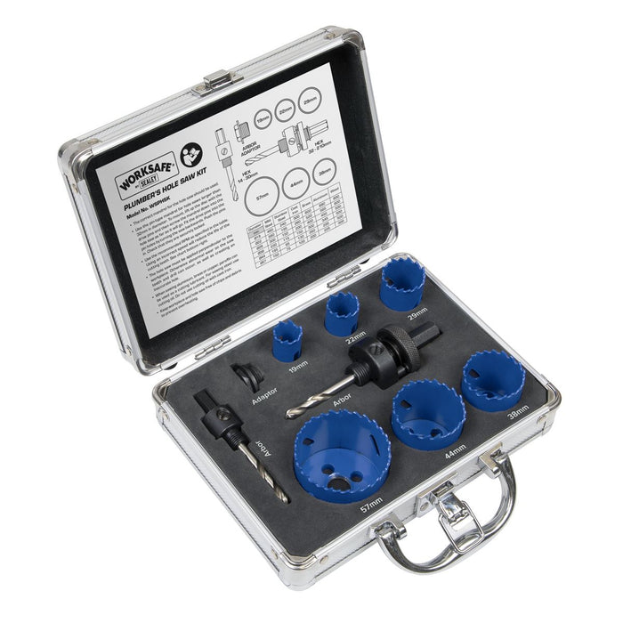 Sealey Hole Saw Kit 9pc Plumbers WSPHSK Sealey - Dynamic Drive