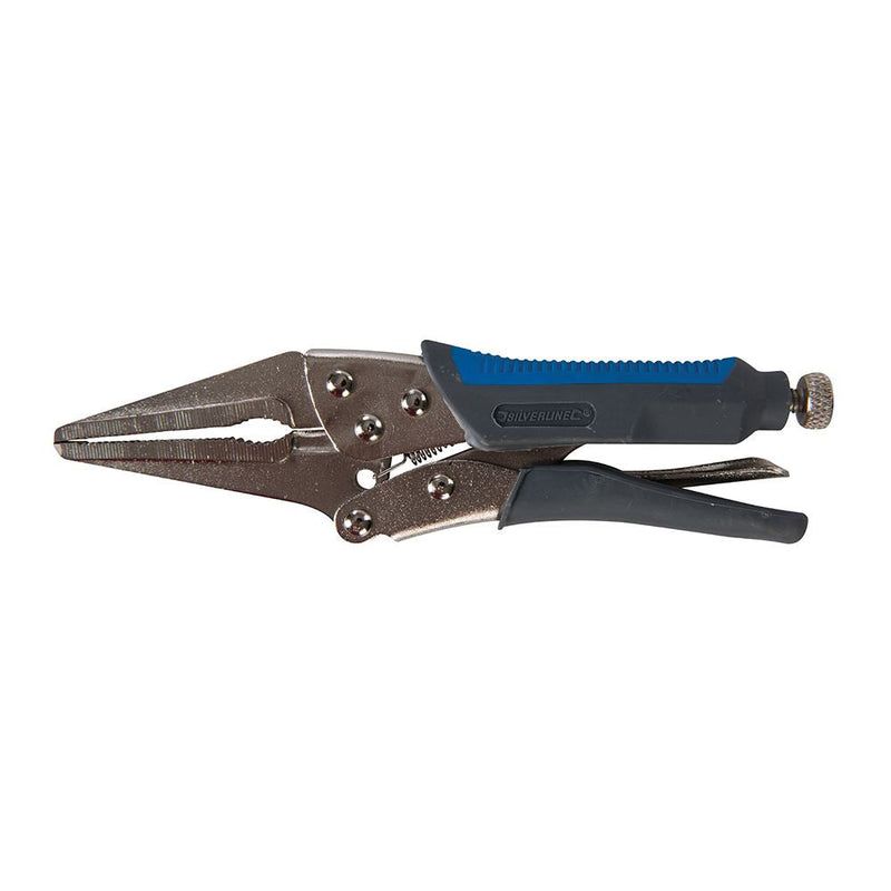 Silverline Self Locking Soft-Grip Long Nose Pliers 165mm Silverline - Dynamic Drive