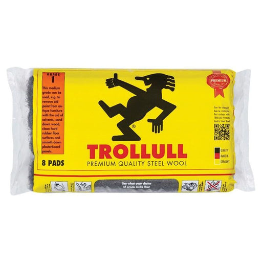Trollull Extra Large Steel Wool Pads Grade 1 (Pack 8) Trollull - Dynamic Drive