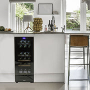 Baridi 18 Bottle Dual Zone Wine Fridge & Cooler DH89 Baridi - Dynamic Drive