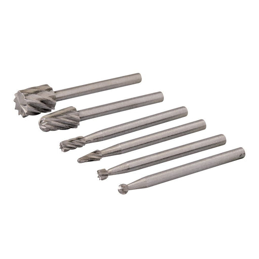 Silverline Rotary Tool HSS Burr Set 6pce 2, 3, 5, 7mm Dia Silverline - Dynamic Drive
