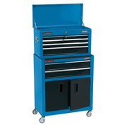 Draper Combined Roller Cabinet and Tool Chest, 6 Drawer, 24", Blue 19563 Draper - Dynamic Drive
