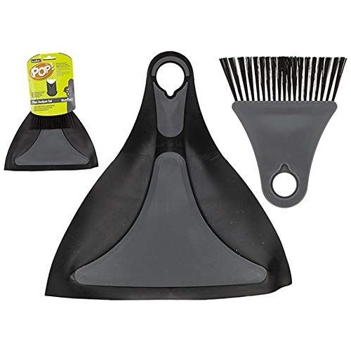 Summit Flexi Dust Pan & Brush Set Grey 740032 Summit - Dynamic Drive