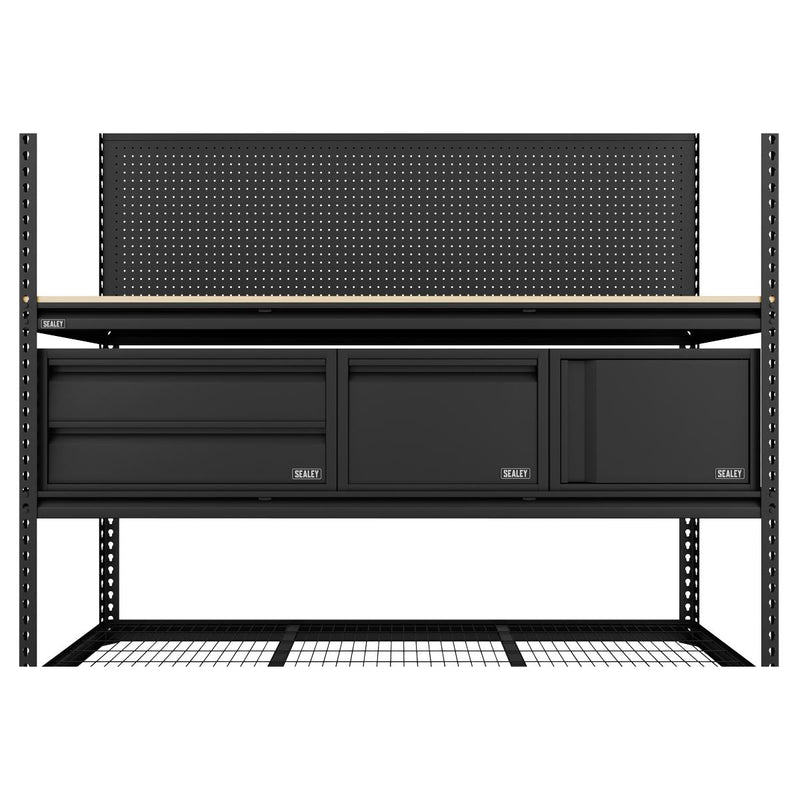 Sealey Heavy-Duty Modular Workbench & Racking Kit with 3 Storage Units Sealey - Dynamic Drive