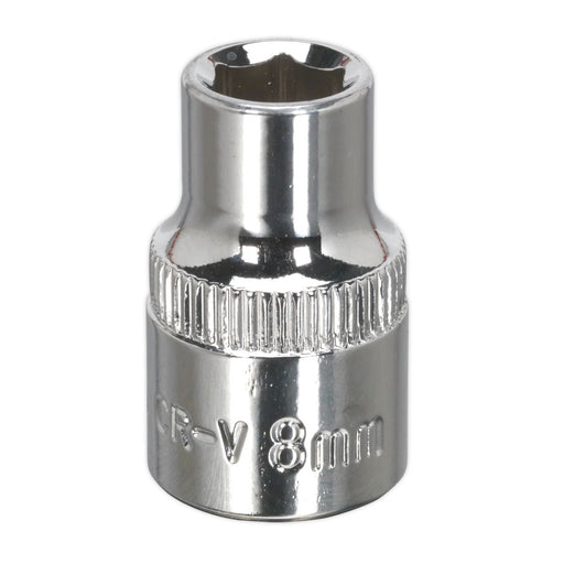 Sealey WallDrive Socket 8mm 3/8"Sq Drive Fully Polished SP3808 Sealey - Dynamic Drive