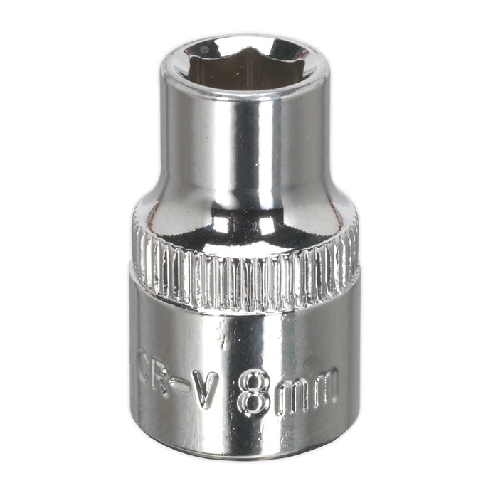 Sealey WallDrive Socket 8mm 3/8"Sq Drive Fully Polished SP3808 Sealey - Dynamic Drive
