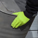 Diamond Grip Extra-Thick Nitrile Powder-Free Gloves Hi-Vis Green XL Pack of 50 Sealey - Dynamic Drive