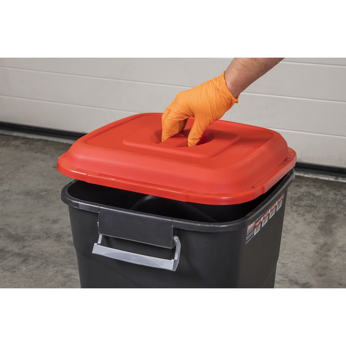 Sealey Refuse/Storage Bin 50L Red BM50R Sealey - Dynamic Drive