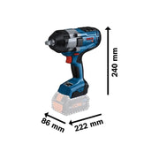 Bosch GDS 18V-1000 Professional BITURBO Impact Wrench 18V Bare Unit Bosch - Dynamic Drive
