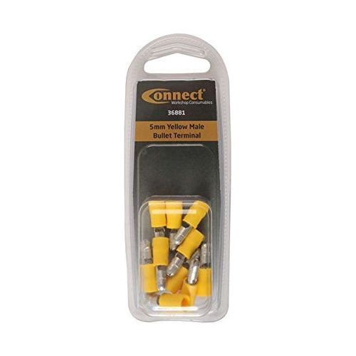 Tool Connection Yellow Male Bullet Terminal 5mm 10pc 36881 Tool Connection - Dynamic Drive