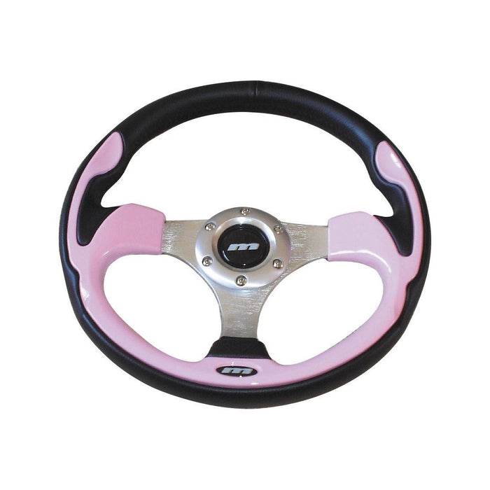 320mm Black & Pink Moulded Steering Wheel + Boss fits Audi V8 80 90 100 Quattro Mountney Classic  - Dynamic Drive