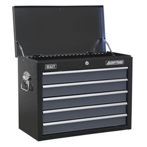 Sealey Topchest 5 Drawer with Ball-Bearing Slides Black/Grey AP3505TB Sealey - Dynamic Drive