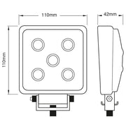Ring Automotive RCV9596 6-LED Square Flood Work Lamp, 12/24 V Ring Automotive - Dynamic Drive