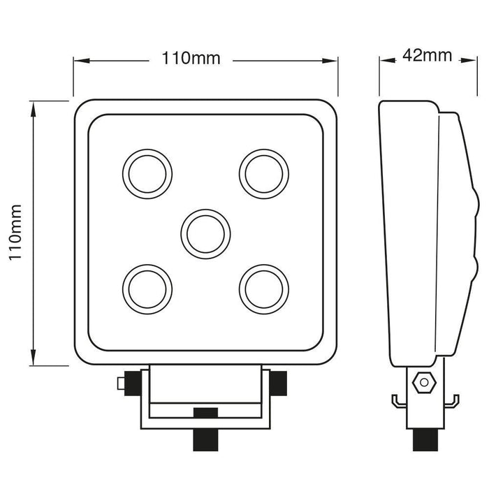 Ring Automotive RCV9596 6-LED Square Flood Work Lamp, 12/24 V Ring Automotive - Dynamic Drive