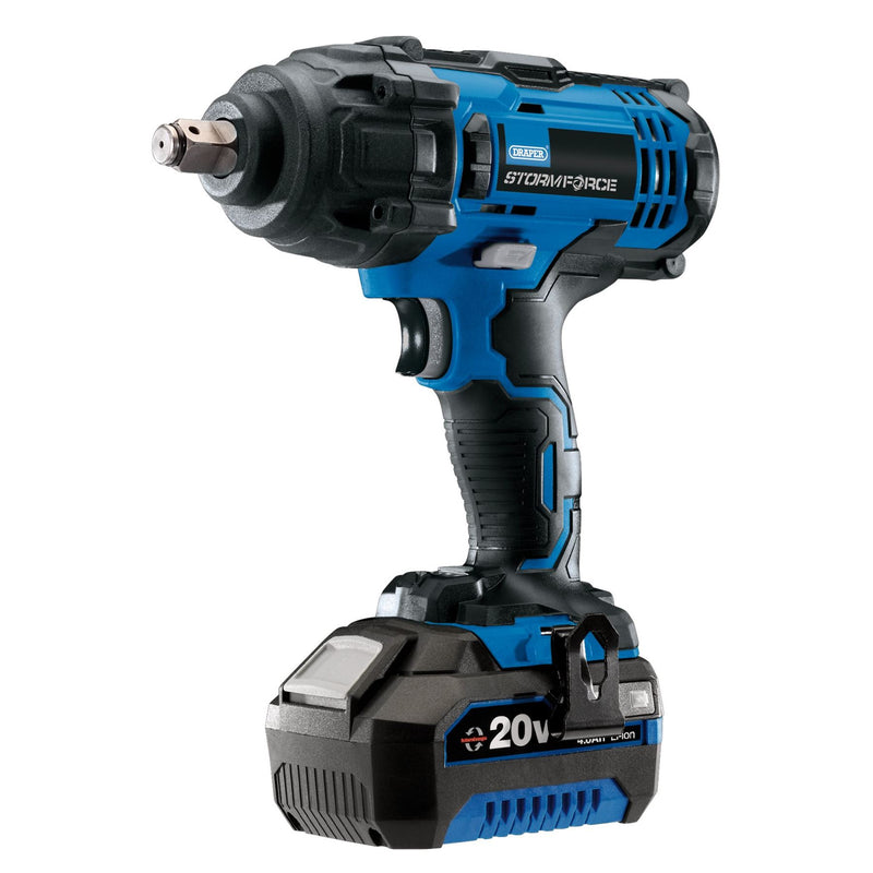 Draper Storm Force 20V Mid-Torque Impact Wrench, 1/2" Sq. Dr., 400Nm, 1 x 4.0Ah Draper - Dynamic Drive
