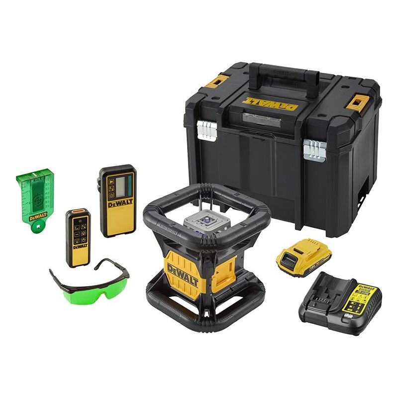 Dewalt Power Tools DCE079D1G Green Rotary Laser Kit 18V 1 x 2.0Ah Li-ion DeWALT Power Tools - Dynamic Drive
