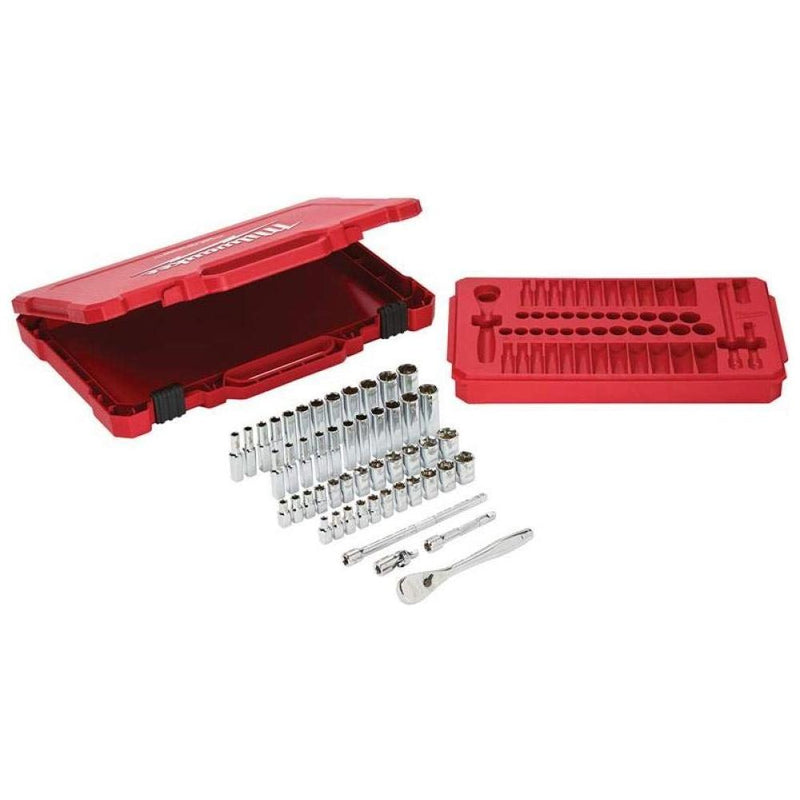 Milwaukee 932464944 1/4in Ratcheting Socket Set Metric & Imperial, 50 Piece Milwaukee - Dynamic Drive