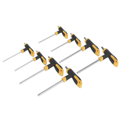 Siegen 8pc T-Handle Trx Star Security Torx Key Set T10-T50 T-Bar Comfort Grip Siegen  - Dynamic Drive