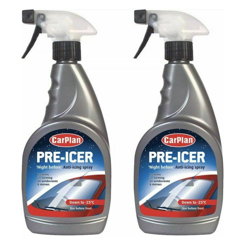 2x CarPlan Pre-Icer Night before De-Icer Anti-Icing Spray 500ml Trigger Spray -25c CarPlan - Dynamic Drive