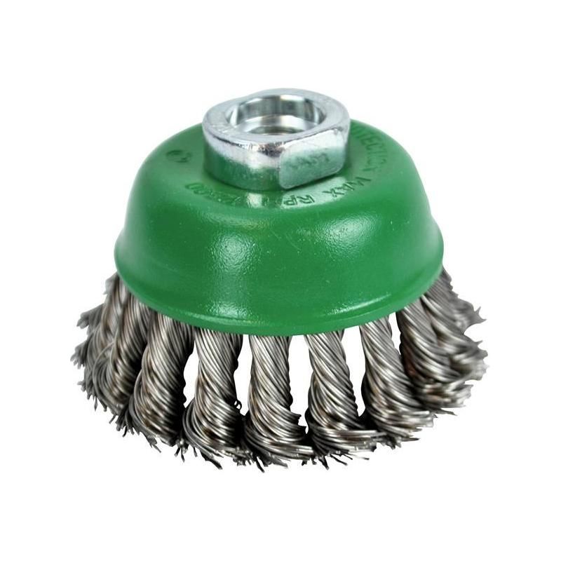 Faithfull Wire Cup Brush Twist Knot 65mm M14x2, 0.50mm Stainless Steel Wire Faithfull - Dynamic Drive