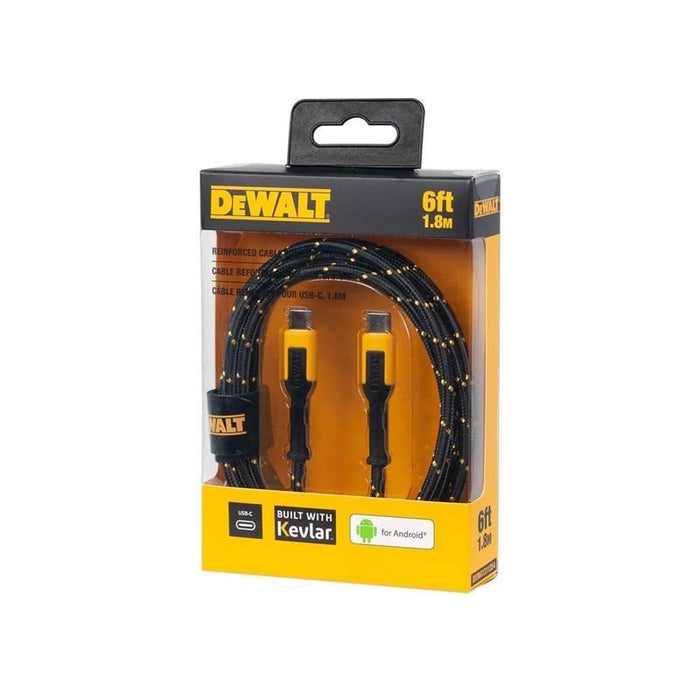 Dewalt Telecoms USB C to USB C Reinforced Charging Cable 1.8m (6ft) DEWALT Telecoms - Dynamic Drive