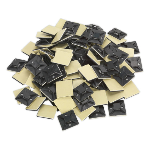 Sealey Self-Adhesive Cable Tie Mount 30 x 30mm Black Pack of 100 CTM3030B Sealey - Dynamic Drive