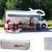 Fiamma Titanium F45L 500 Awning Royal Blue Fabric (06532A01Q) Winch Handle Wall Mounted Fiamma - Dynamic Drive