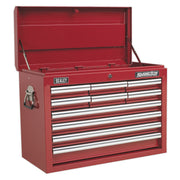 Sealey Topchest 10 Drawer with Ball-Bearing Slides Red AP33109 Sealey - Dynamic Drive