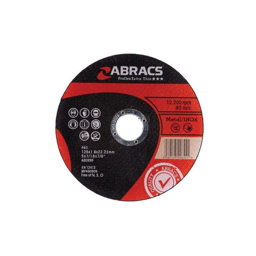 Connect Abracs Extra Thin Flat Cutting Discs 125mm x 1.6mm 10pc 32197 Tool Connection - Dynamic Drive