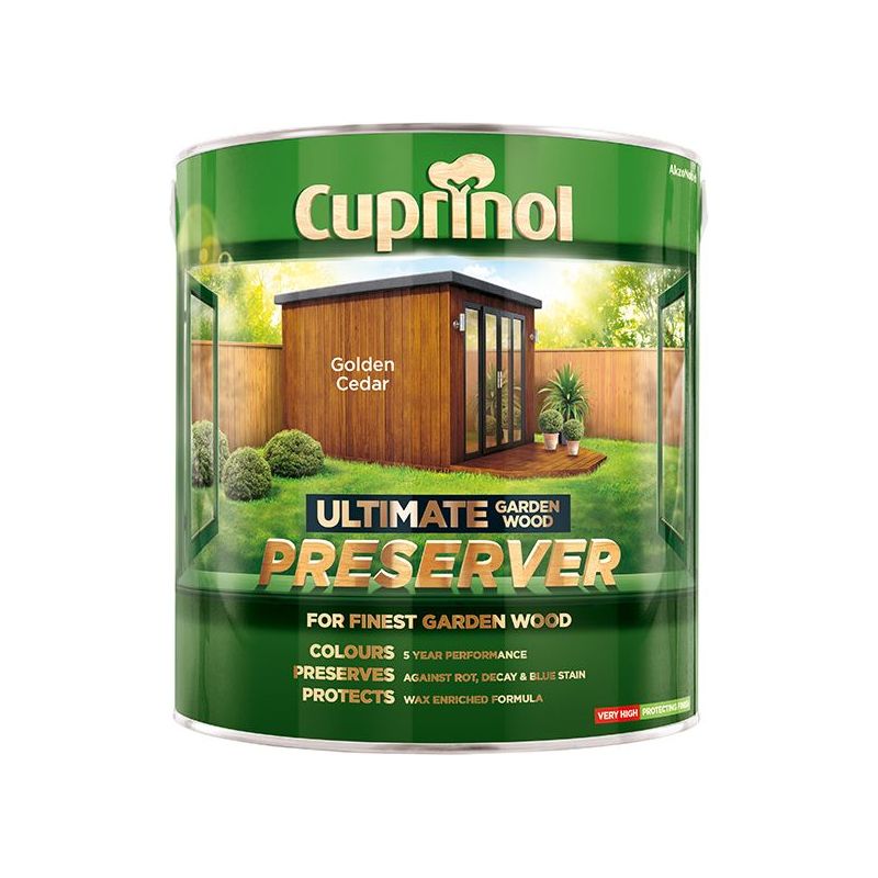 Cuprinol Ultimate Garden Wood Preserver Golden Cedar 4 litre Cuprinol - Dynamic Drive