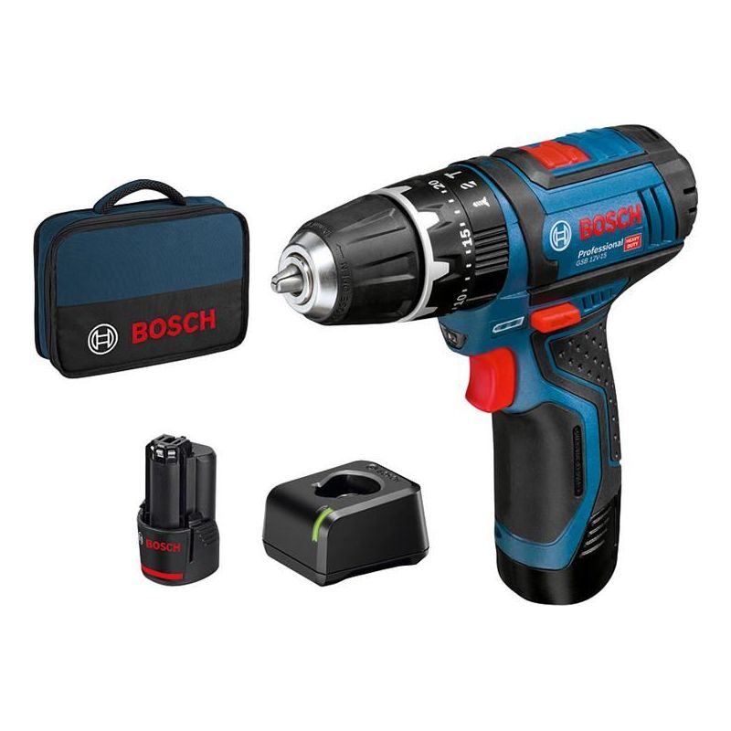 Bosch GSB 12V-15 Professional Combi Drill 12V 2 x 2.0Ah Li-ion Bosch - Dynamic Drive
