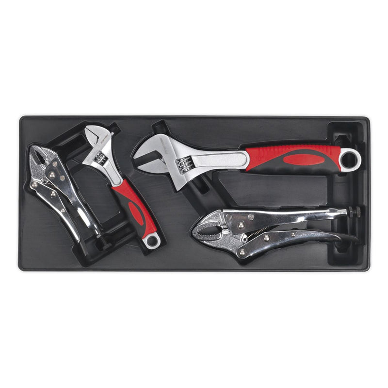 Sealey Tool Tray with Locking Pliers & Adjustable Wrench Set 4pc TBT04 Sealey - Dynamic Drive
