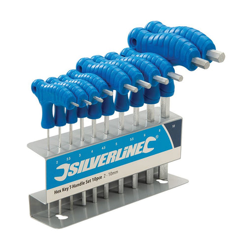 Silverline Hex Key T-Handle Set 10pce 2 - 10mm Silverline - Dynamic Drive