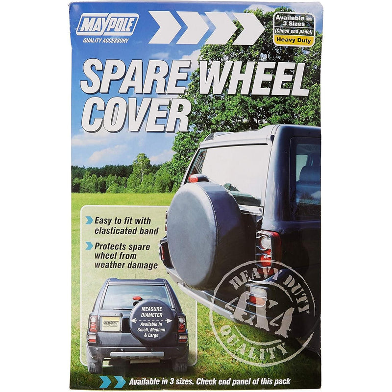 Maypole Black PVC 4x4 Rear Spare Wheel Protection Cover - 28" (710 mm) Diameter Maypole - Dynamic Drive