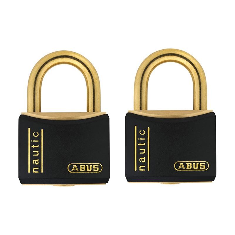 Abus Mechanical T84MB/40mm Black Rustproof Padlock Twin Pack Carded ABUS Mechanical - Dynamic Drive