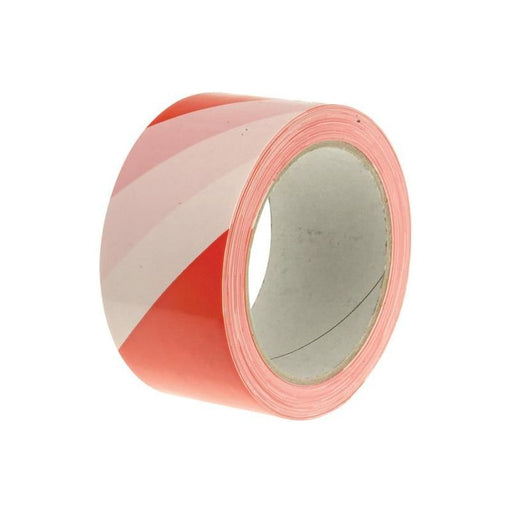 Faithfull Economy Self-Adhesive Hazard Tape Red/White 50mm x 33m Faithfull - Dynamic Drive