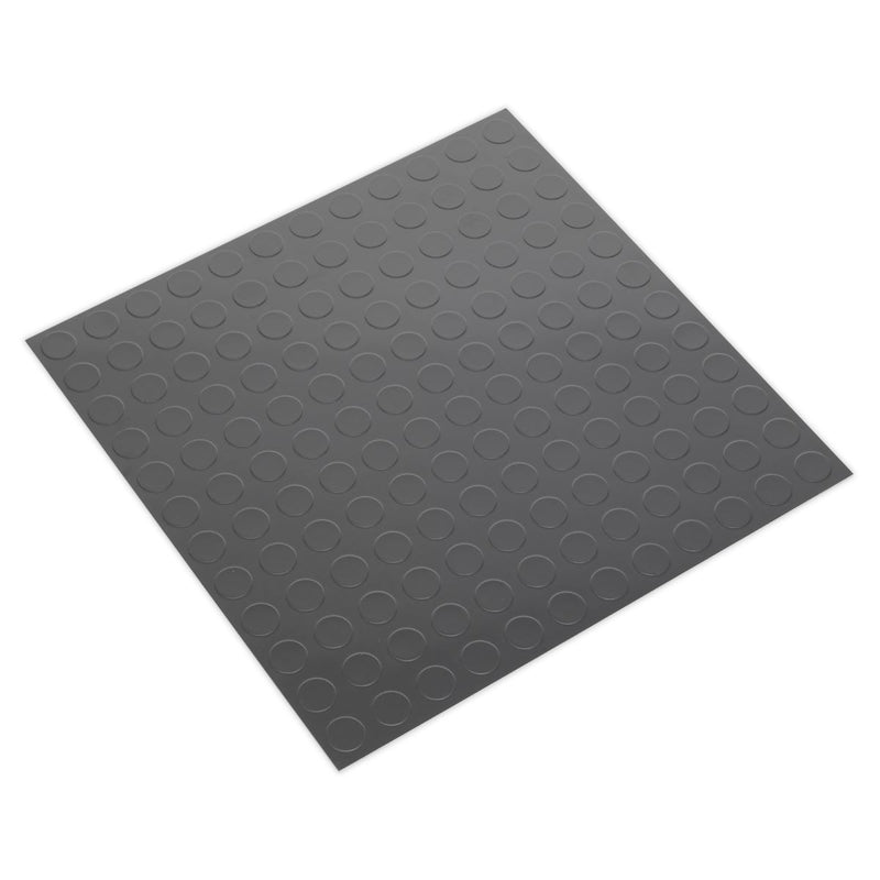 Sealey Vinyl Floor Tile Peel & Stick Backing - Silver Coin Pk 16 FT2S Sealey  - Dynamic Drive