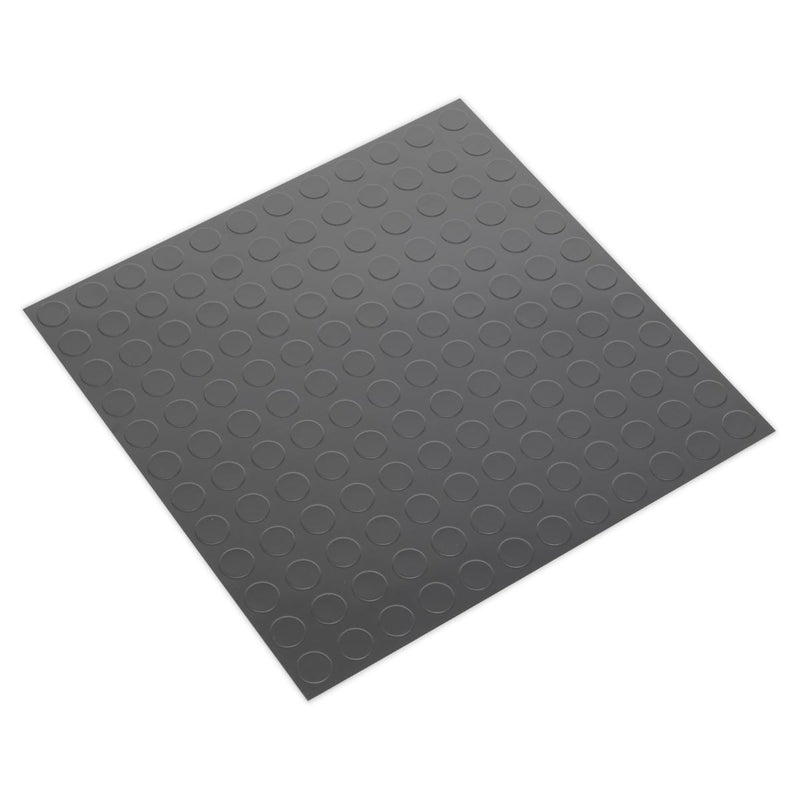 Sealey Vinyl Floor Tile with Peel & Stick Backing Silver Coin Pack of 16 FT2S Sealey - Dynamic Drive