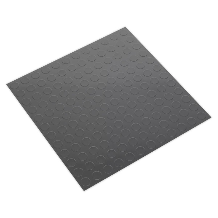 Sealey Vinyl Floor Tile Peel & Stick Backing - Silver Coin Pk 16 FT2S Sealey  - Dynamic Drive