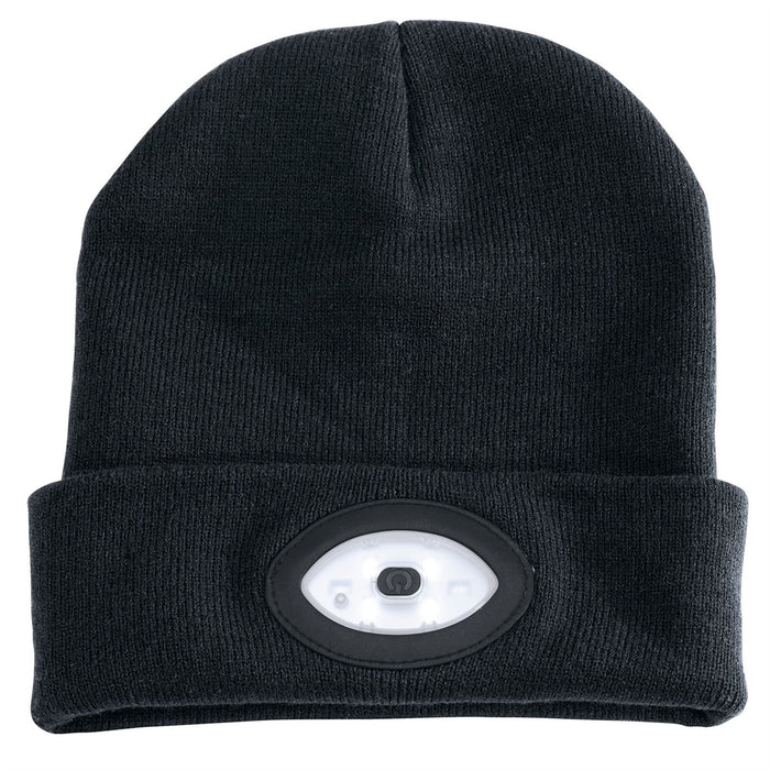 Draper Beanie Hat with Rechargeable Torch, One Size, 1W, 100 Lumens, Black 99521 Draper - Dynamic Drive